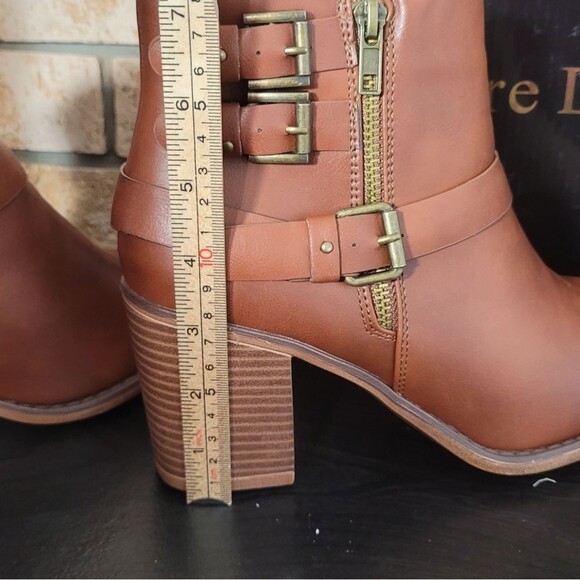 Pierre Dumas Women's Brown Ankle Boots, Size 9, New in Box, Dual Zippers - Picture 4 of 7